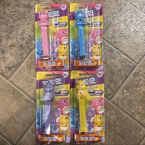 Full set of Care Bears Pez Dispensers! Funshine, Grumpy, Share, & Cheer. NIB